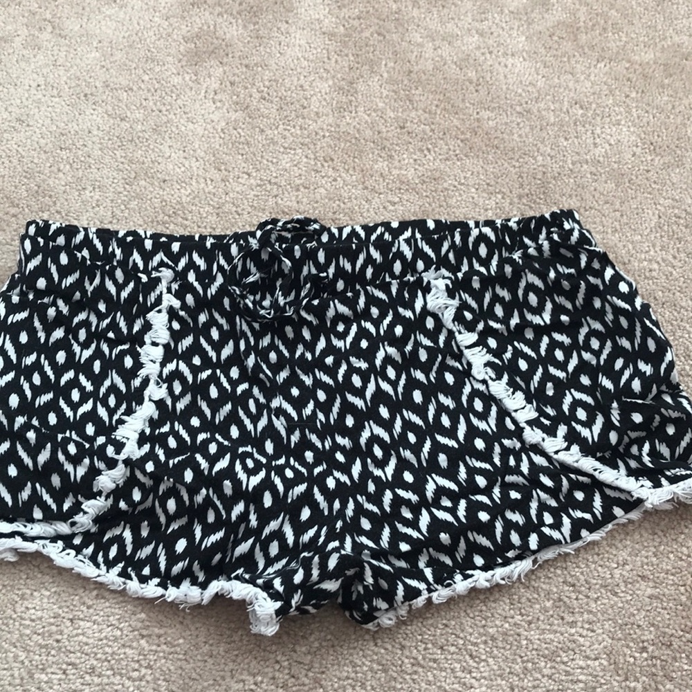 Black and White Patterned Shorts